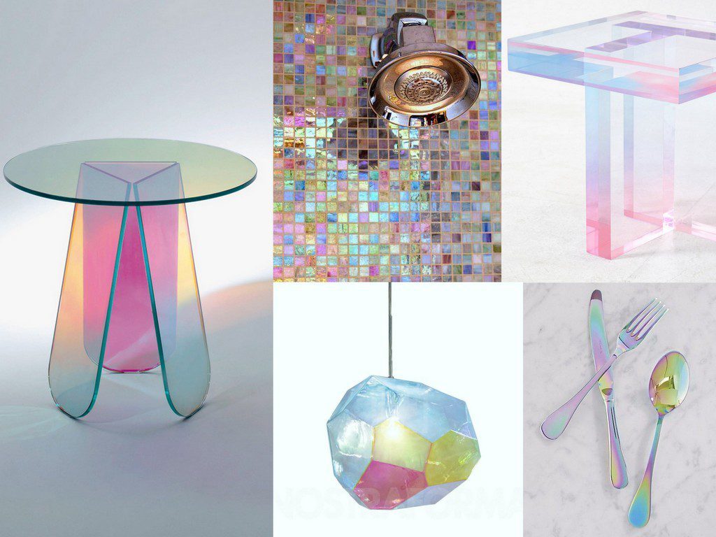 home decor and interior design trends in 2020: iridescent colours and furniture