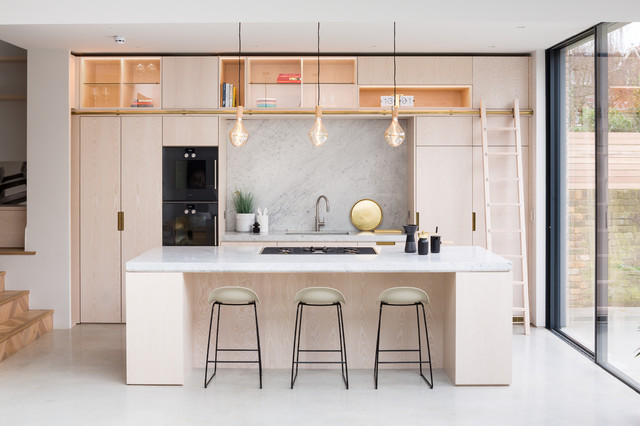 apalde nude pink is used on this kitchen units